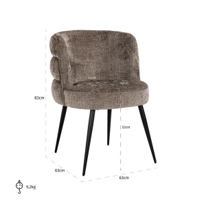 SCAUN DINING STELLA STONE CHENILLE NIAGARA 104, S4745, CONFECTIONAT DIN 100% POLIESTER, SPUMA, METAL SI LEMN DE PIN, RICHMOND INTERIORS - Img 4