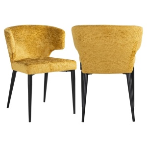 SCAUN DINING TAYLOR MUSTARD FUSION 06, S4714, CONFECTIONAT DIN 100% POLIESTER SPUMA SI METAL, RICHMOND INTERIORS - Img 1
