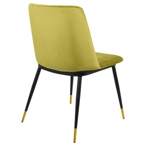 SCAUN DINING VERDE DESCHIS/NEGRU/AURIU, DIN CATIFEA, DIEGO STIL MODERN - Img 3