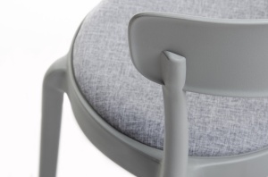 SCAUN GRI DESCHIS DIN MATERIAL TEXTIL FLUFFI STIL MODERN B2 - Img 4