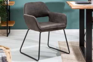 SCAUN MUSTANG GRI ANTIC STIL RETRO VINTAGE - Img 1