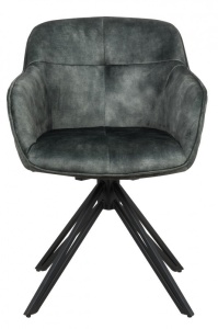 SET 2 SCAUNE ROTATIV, VERDE/GRI, EUPHORIA, DIN METAL SI CATIFEA, STIL RETRO, ARTIM GROUP SELECTION - Img 3