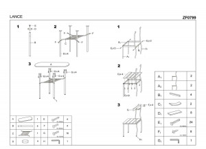 SET DINING - MASA LANCE ALB CU 2 SCAUNE DESIGN MODERN HALMAR - Img 2