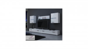 SET MOBILIER LIVING ALB O COMODA + 2 DULAPURI + UN RAFT BREMEN - DESIGN MODERN - Img 2