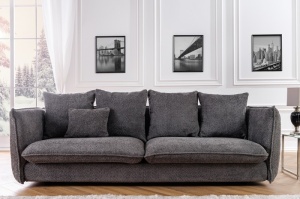 SOFA MODERNA 225CM, TEXTIL BOUCLE GRI, INCLUDE 5 PERNE, ARTIM GROUP SELECTION - Img 1