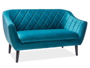 SOFA MODERNA MOLLY 2 TURCOAZ BLUVEL 85 / WENGE DIN LEMN SI TAPITAT IN TEXTIL CATIFEA SIGNAL - Img 1
