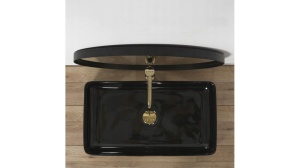 STOC!!! LAVOAR REA CERAMIC DENIS, SLIM, NEGRU, 61CM, MONTAJ PE BLAT, CALITATE SUPERIOARA, REA - Img 1