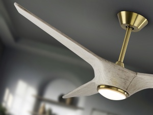 VENTILATOR ALISIOS, CU TELECOMANDA, 35/47 CM, ALB/BRONZ, DIN METAL, STIL MODERN - Img 3