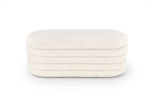 BANCHETA CU SPATIU DE DEPOZITARE BLISS, CREM, TAPITERIE BOUCLE, STIL MODERN - Img 3