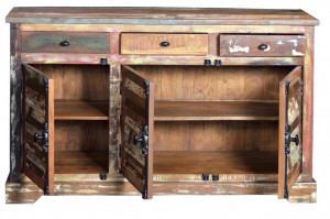BUFET KALLA 150CM, MARO/MULTICOLOR, DIN LEMN RECICLAT, GINER Y COLOMER - Img 2