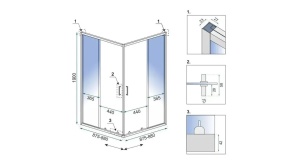 CABINA DE DUS REA CITY, CULISANTA, 90x90 CM, AURIU, DIN STICLA, CALITATE SUPERIOARA - Img 6