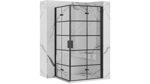 CABINA DE DUS REA MOLIER DOUBLE, PLIABILA, 80X80CM, NEGRU, DIN STICLA, CALITATE SUPERIOARA - Img 1