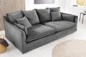 CANAPEA, 3 LOCURI 200CM, TEXTIL VELUR GRI, MODEL CONFORTABIL, ARTIM GROUP SELECTION - Img 2