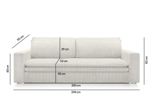 CANAPEA EXTENSIBILA SENSE, CU FUNCTIE DE DORMIT, GRUPA II, CONFECTIONATA DIN METAL, SPUMA POLIURETANICA SI TEXTIL, STIL MODERN - Img 2