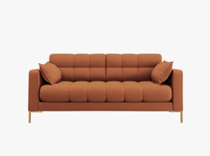 CANAPEA MAMAIA, 2 LOCURI, 152 CM, SCORTISOARA 52/AURIU, TAPITERIE DIN STOFA FINA, DESIGN DEOSEBIT - Img 2