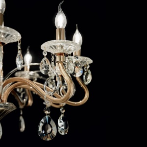 CANDELABRU NEGRESCO SP8, AURIU, DIN STICLA, STIL CLASIC - Img 2