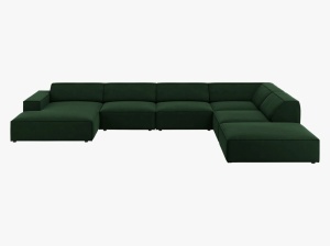 COLTAR JODIE, DREAPTA, 7 LOCURI, 364 CM, DIVERSE CULORI SI MATERIALE, DESIGN DEOSEBIT - Img 6