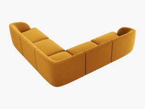 COLTAR MILEY, 5 LOCURI, GALBEN 68, TAPITERIE DIN CATIFEA, DESIGN DEOSEBIT - Img 3