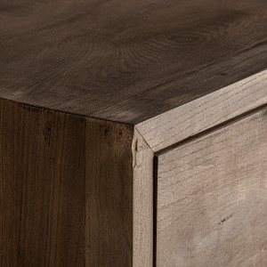 COMODA CU SERTARE RUTLAND, 28954, CULOARE NEGRU/ NATURALA, STIL INDUSTRIAL, DIN FIER SI LEMN MASIV DE ULM, VIC - Img 3