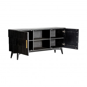 COMODA TV PLISSÉ REF. 28601, DIN LEMN MASIV DE MANGO SI OTEL, STIL VINTAGE, VIC - Img 3