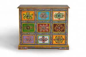 DULAP LIVING BERRY 70CM, MULTICOLOR, LEMN DE MANGO SI MDF, GINER Y COLOMER - Img 6