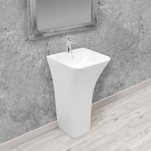LAVOAR ADA SLIM 84 CM DIN CERAMICA ALBA CALITATE SUPERIOARA, REA - Img 3