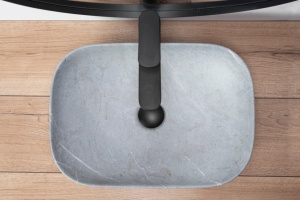 LAVOAR REA LIVIA, EFECT DE PIATRA GRI MAT, 46,5 CM, DIN CERAMICA, CALITATE SUPERIOARA - Img 2