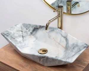 LAVOAR REA VEGAS, GRANIT, EFECT DE MARMURA, 57 CM, DIN CERAMICA, CALITATE SUPERIOARA - Img 2
