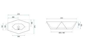 LAVOAR REA VEGAS, GRANIT, EFECT DE MARMURA, 57 CM, DIN CERAMICA, CALITATE SUPERIOARA - Img 6