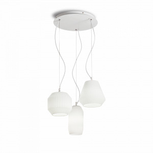 LUSTRA ORIGAMI SP3, ALB, DIN STICLA, STIL MODERN - Img 1