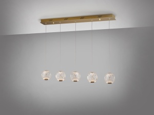 LUSTRA/PLAFONIERA AUSTRAL, 96 CM, AURIU/TRANSPARENT, DIN METAL SI ACRIL OPTIC, STIL MODERN - Img 3