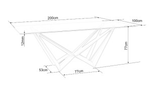 MASA DINING ASTON, TRANSPARENT/CUPRU, 200 CM, BLAT DIN STICLA SECURIZATA SI PICIOARE DIN MDF, STIL MODERN - Img 3