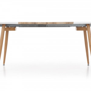 MASA DINING EXTENSIBILA EDWARD, STEJAR MIERE/ALB, 120/200 CM, BLAT DIN MDF SI PICIOARE DIN METAL , STIL MODERN, HALMAR - Img 4