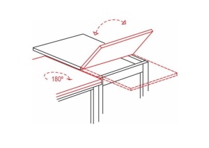 MASA DINING EXTENSIBILA FLIP, 80(160)X80, ALB MAT, PAL MELAMINAT, STIL MODERN, SIGNAL - Img 5