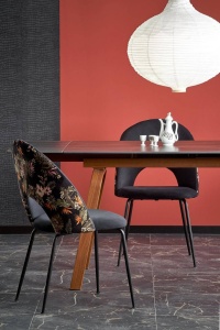 MASA DINING EXTENSIBILA LOZANO, CU ASPECT DE MARMURA NEAGRA/NUC, 140/200 CM, DIN PIATRA SINTETIZATA SI METAL, STIL MODERN - Img 4