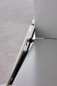 MASA DINING EXTENSIBILA MUSCAT, CU EFECT DE MARMURA GRI DESCHIS/GRI/AURIU, 120/160 CM, DIN CERAMICA SI METAL, STIL MODERN - Img 7