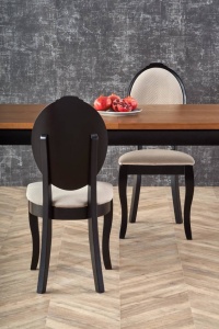 MASA DINING EXTENSIBILA WINDSOR, STEJAR INCHIS/NEGRU, 160/240 CM, BLAT DIN MDF SI PICIOARE DIN LEMN MASIV, STIL CLASIC - Img 7