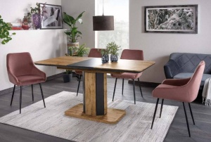 MASA DINING/LIVING EXTENSIBILA HEXON, 120(160)X80, STEJAR/ANTRACIT, PAL MELAMINAT, STIL MODERN, SIGNAL - Img 1