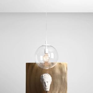 PENDUL GLOBE, 200 CM, ALB, DIN STICLA SI METAL, STIL MODERN - Img 4