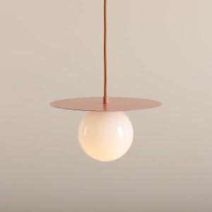 PENDUL LOOP S, 200 CM, CORAL, DIN STICLA SI METAL, STIL MODERN - Img 2