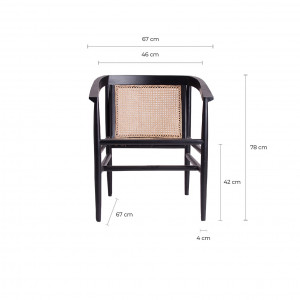 SCAUN AGDE REF. 26568, DIN RATTAN SI LEMN MASIV DE MAHON, STIL CLASIC, VIC - Img 4