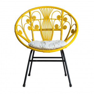 SCAUN BALOS REF. 26496, DIN METAL SI RATTAN, STIL CLASIC, VIC - Img 1
