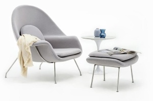 SCAUN COZY GRI CU SUPORT PENTRU PICIOARE STIL MODERN B2 - Img 1