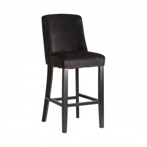 SCAUN DE BAR ASPACH REF. 25288, DIN LEMN MASIV DE CAUCIUC, MDF SI CATIFEA, STIL MODERN, VIC - Img 1