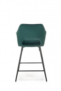 SCAUN DE BAR H-107, VERDE/NEGRU, TAPITAT CU CATIFEA, STIL MODERN, HALMAR - Img 2