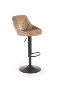 SCAUN DE BAR H101, BEJ/NEGRU, TAPITERIE DIN CATIFEA SI PICIOARE DIN METAL, STIL MODERN - Img 1
