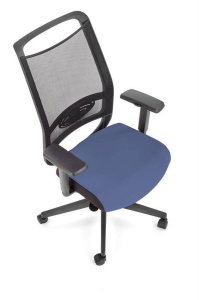 SCAUN DE BIROU EXTENSIBIL GULIETTA, ALBASTRU/NEGRU, DIN METAL SI TEXTIL, STIL MODERN, HALMAR - Img 2