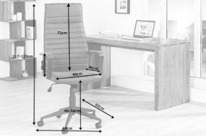 SCAUN DE BIROU GRI, LAZIO HIGH, DESIGN VINTAGE, ARTIM GROUP SELECTION - Img 6