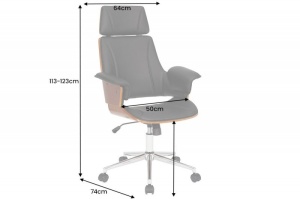 SCAUN DE BIROU, MANHATTAN, SAMPANIE, PIELE ECO SI LEMN NUC, DESIGN MODERN, ARTIM GROUP SELECTION - Img 6