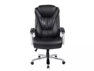 SCAUN DE BIROU PIVOTANT CONSUL, NEGRU, TAPITERIE DIN PIELE ECOLOGICA SI PICIOR DIN METAL, STIL MODERN - Img 2